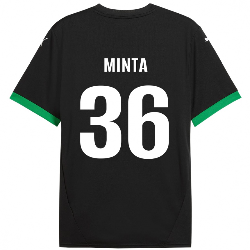 Niño Fútbol Camiseta Amoako Minta #36 Negro Verde Oscuro 1ª Equipación 2024/25