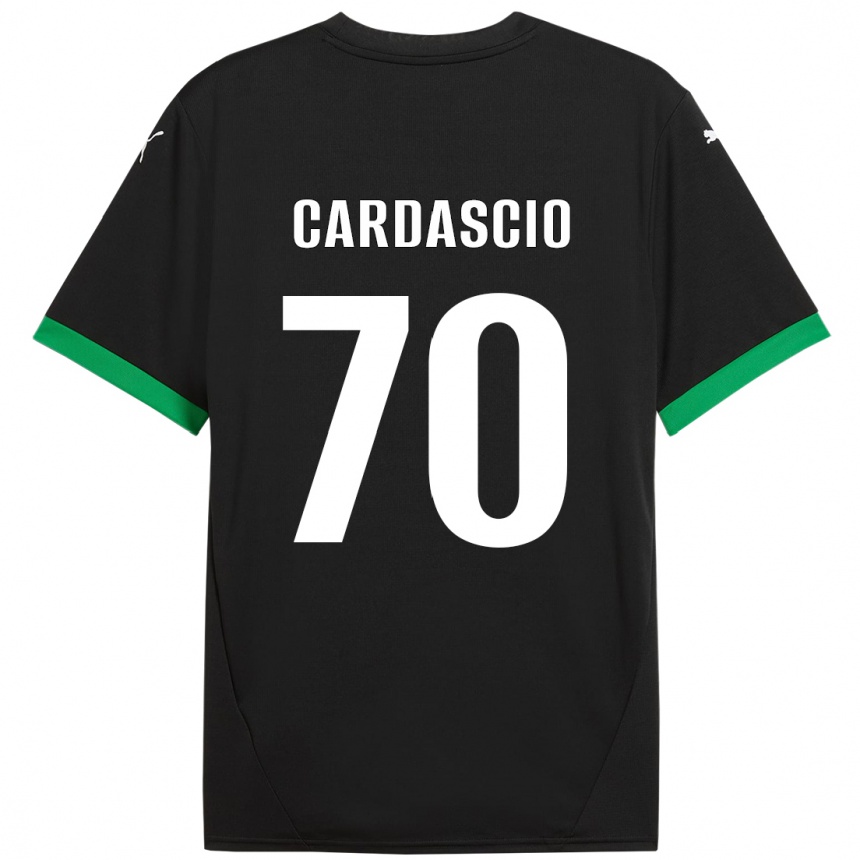 Niño Fútbol Camiseta Alessandro Cardascio #70 Negro Verde Oscuro 1ª Equipación 2024/25