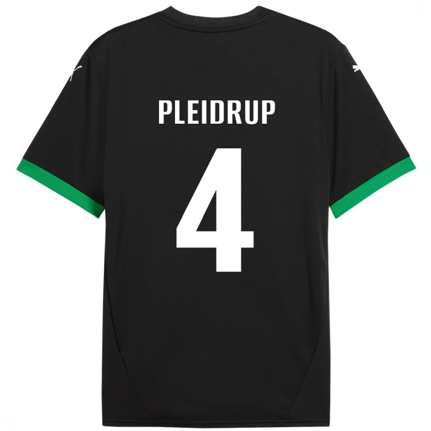 Niño Fútbol Camiseta Caroline Pleidrup #4 Negro Verde Oscuro 1ª Equipación 2024/25