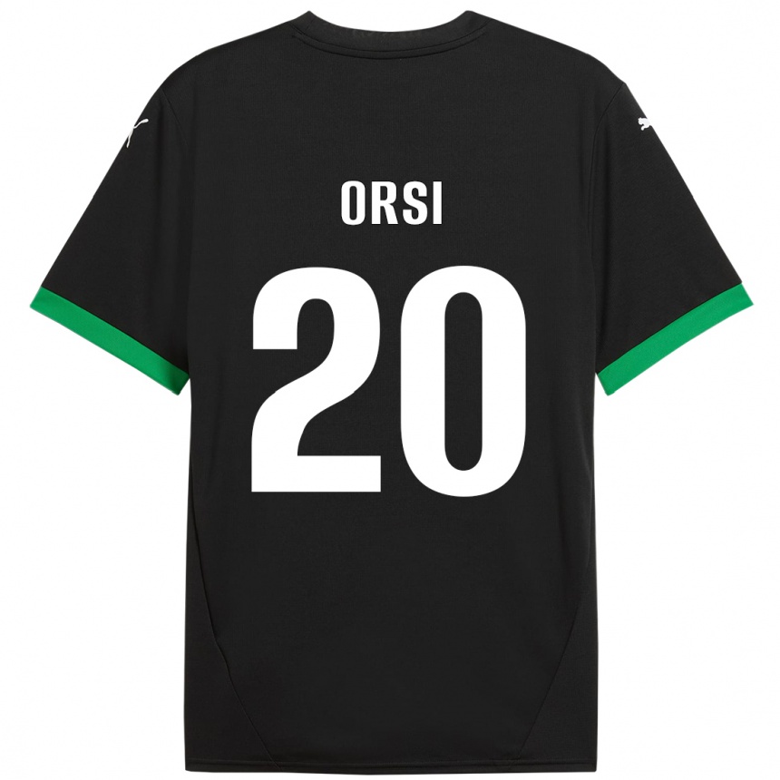 Niño Fútbol Camiseta Benedetta Orsi #20 Negro Verde Oscuro 1ª Equipación 2024/25