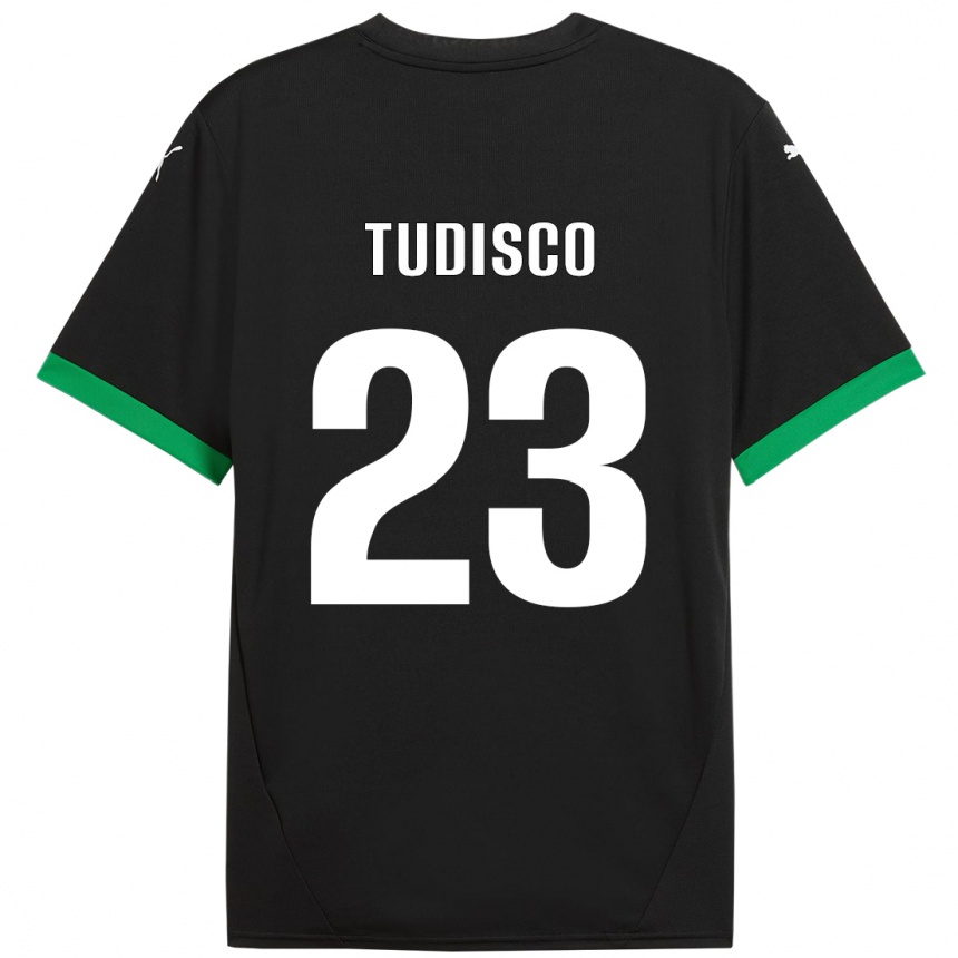 Niño Fútbol Camiseta Giorgia Tudisco #23 Negro Verde Oscuro 1ª Equipación 2024/25