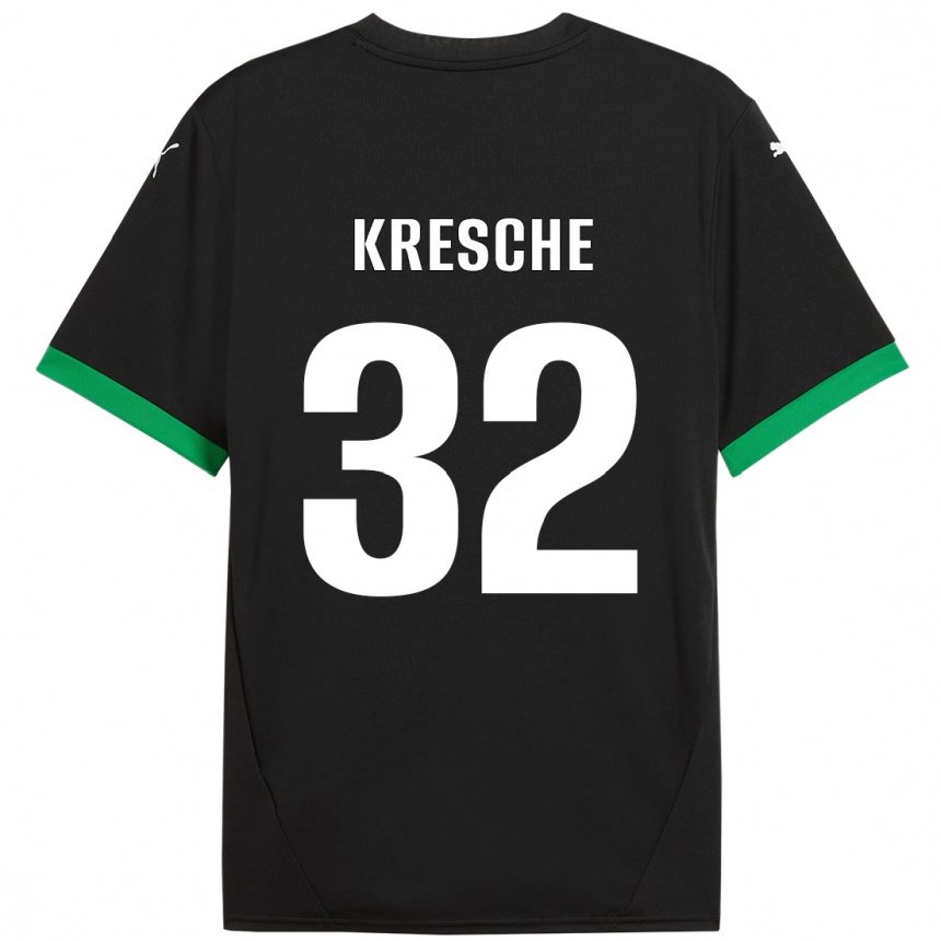 Niño Fútbol Camiseta Isabella Kresche #32 Negro Verde Oscuro 1ª Equipación 2024/25