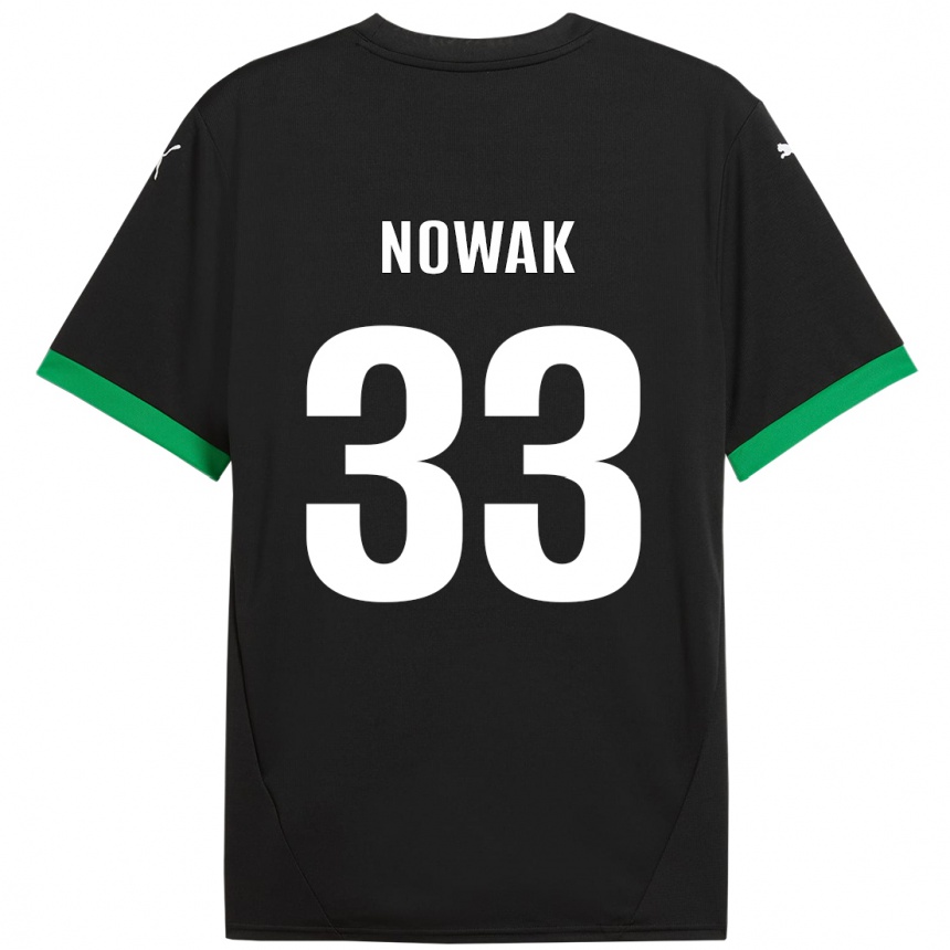 Niño Fútbol Camiseta Julie Nowak #33 Negro Verde Oscuro 1ª Equipación 2024/25