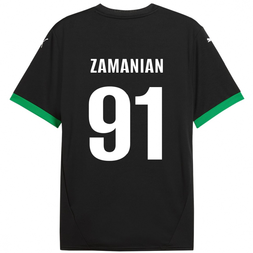 Niño Fútbol Camiseta Annahita Zamanian #91 Negro Verde Oscuro 1ª Equipación 2024/25