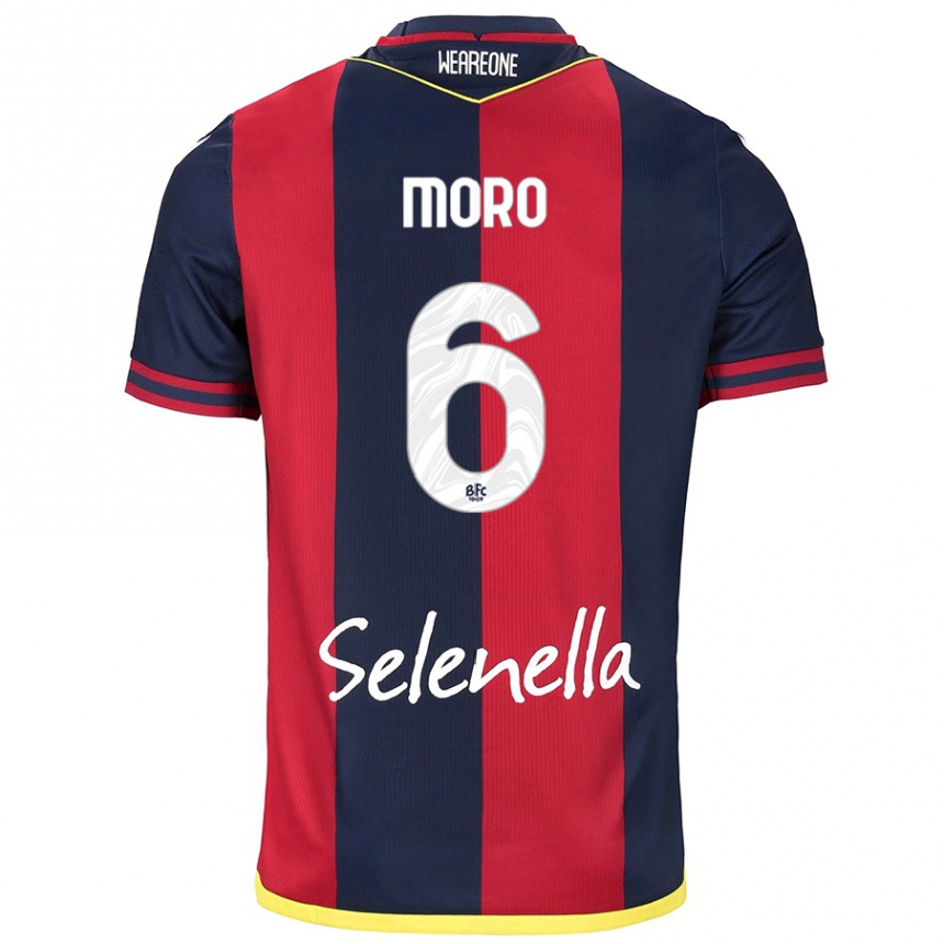 Niño Fútbol Camiseta Nikola Moro #6 Rojo Azul Real 1ª Equipación 2024/25