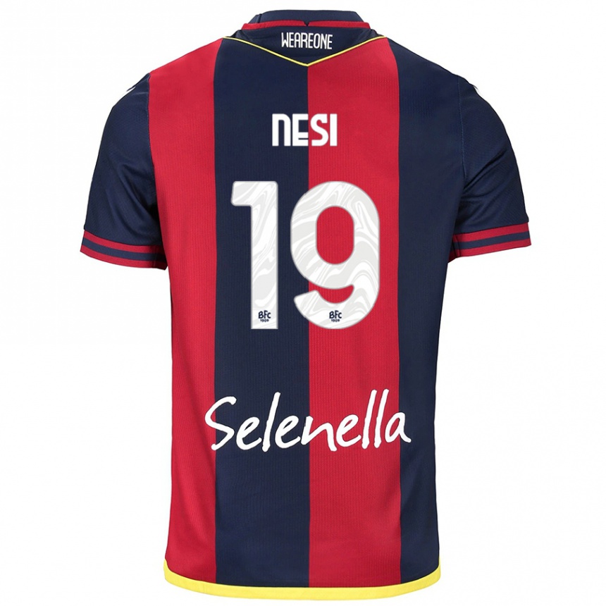 Niño Fútbol Camiseta Luca Nesi #19 Rojo Azul Real 1ª Equipación 2024/25