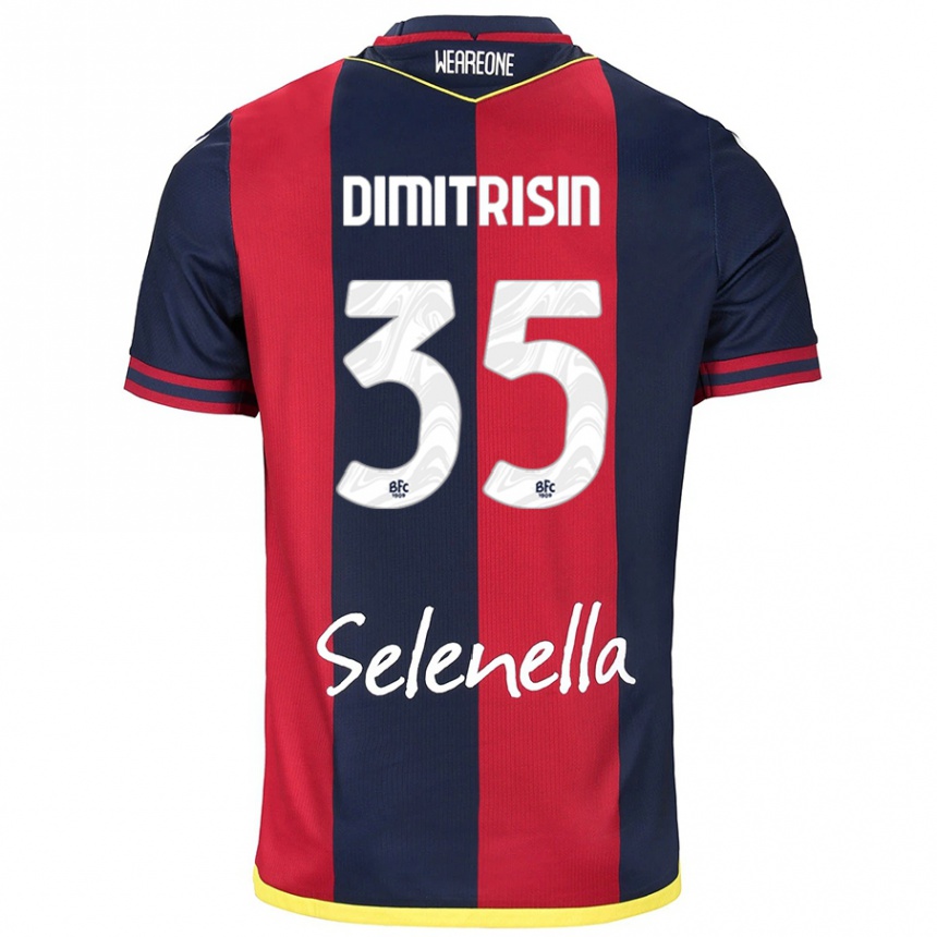 Niño Fútbol Camiseta Danila Dimitrișin #35 Rojo Azul Real 1ª Equipación 2024/25