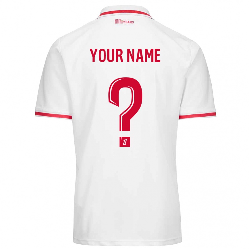 Niño Fútbol Camiseta Su Nombre #0 Blanco Rojo 1ª Equipación 2024/25