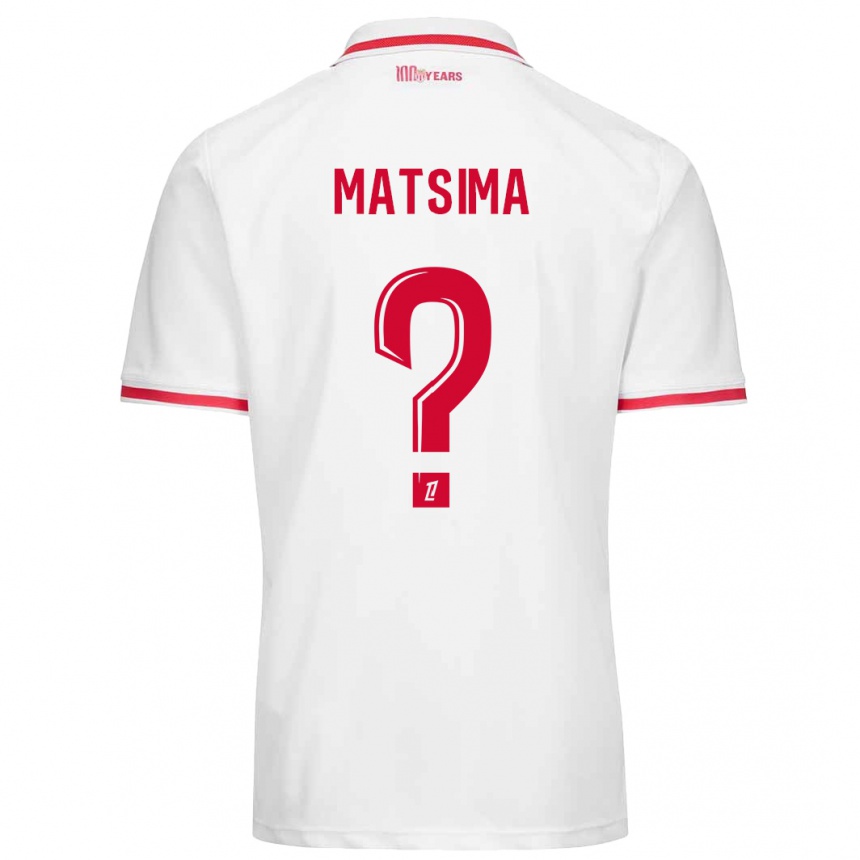 Niño Fútbol Camiseta Chrislain Matsima #0 Blanco Rojo 1ª Equipación 2024/25