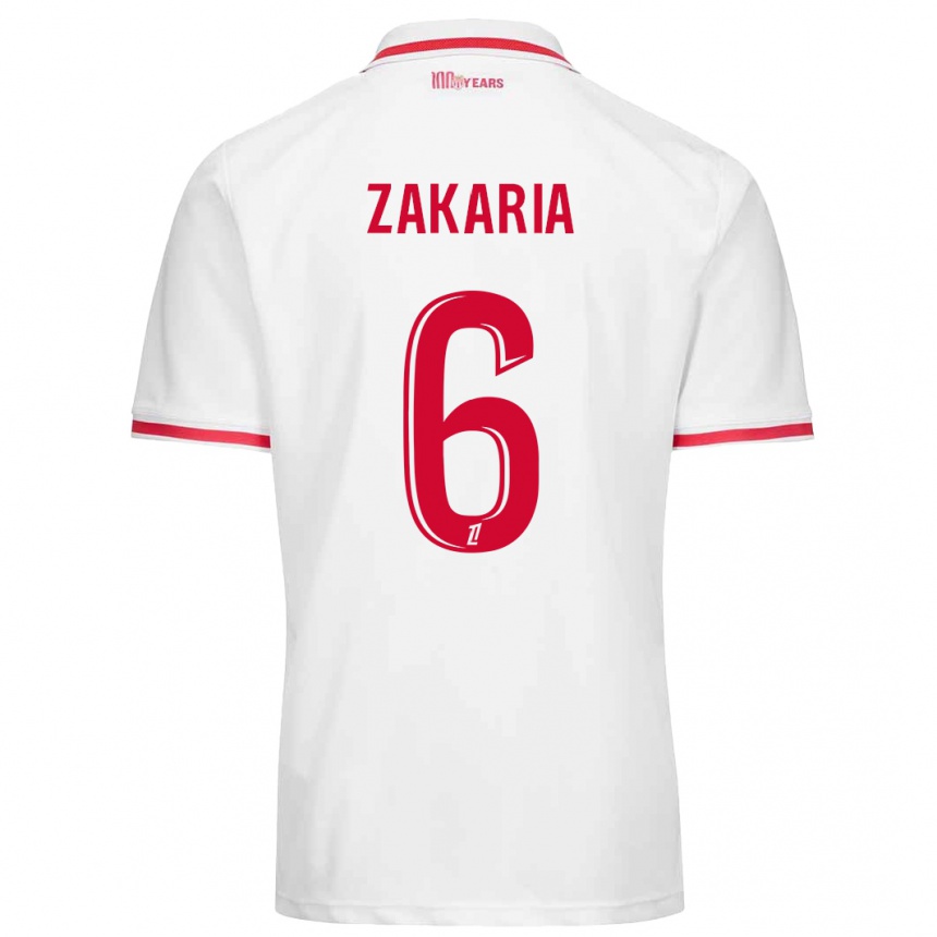 Niño Fútbol Camiseta Denis Zakaria #6 Blanco Rojo 1ª Equipación 2024/25