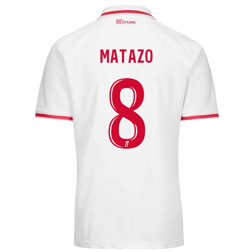 Niño Fútbol Camiseta Eliot Matazo #8 Blanco Rojo 1ª Equipación 2024/25