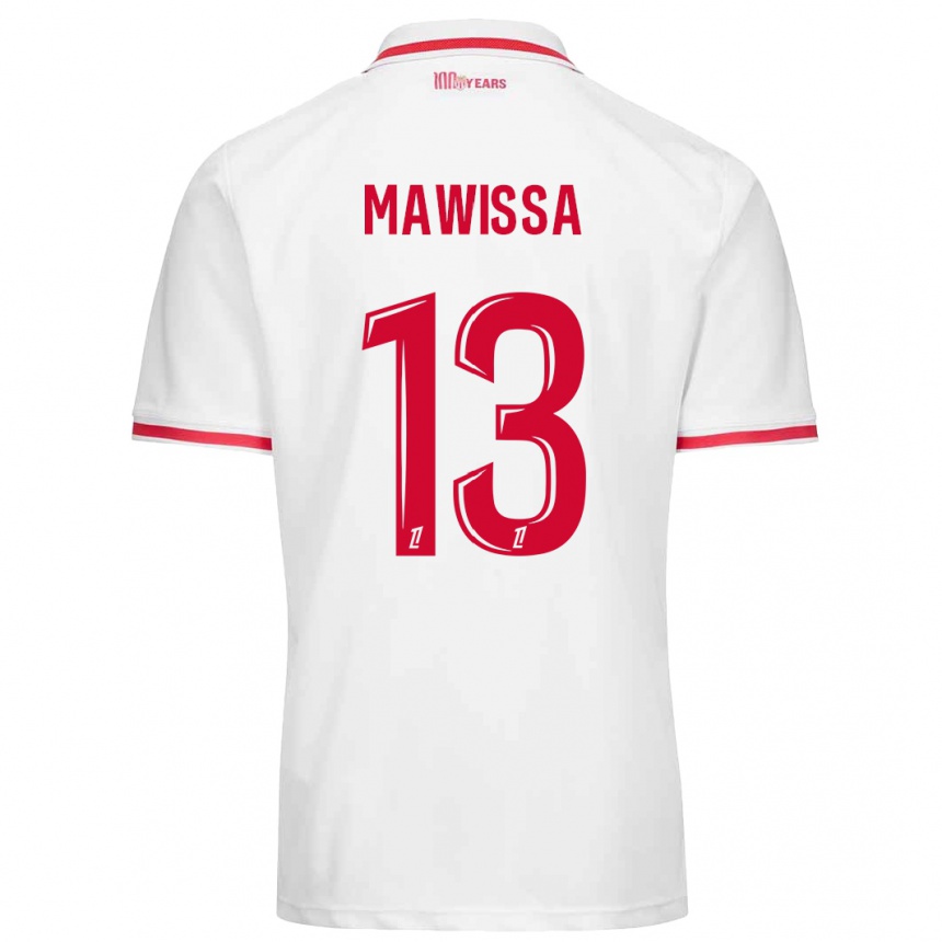 Niño Fútbol Camiseta Christian Mawissa Elebi #13 Blanco Rojo 1ª Equipación 2024/25