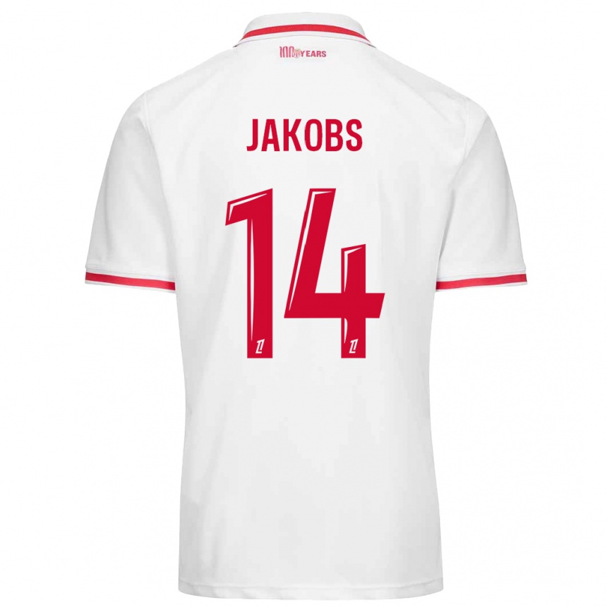 Niño Fútbol Camiseta Ismail Jakobs #14 Blanco Rojo 1ª Equipación 2024/25