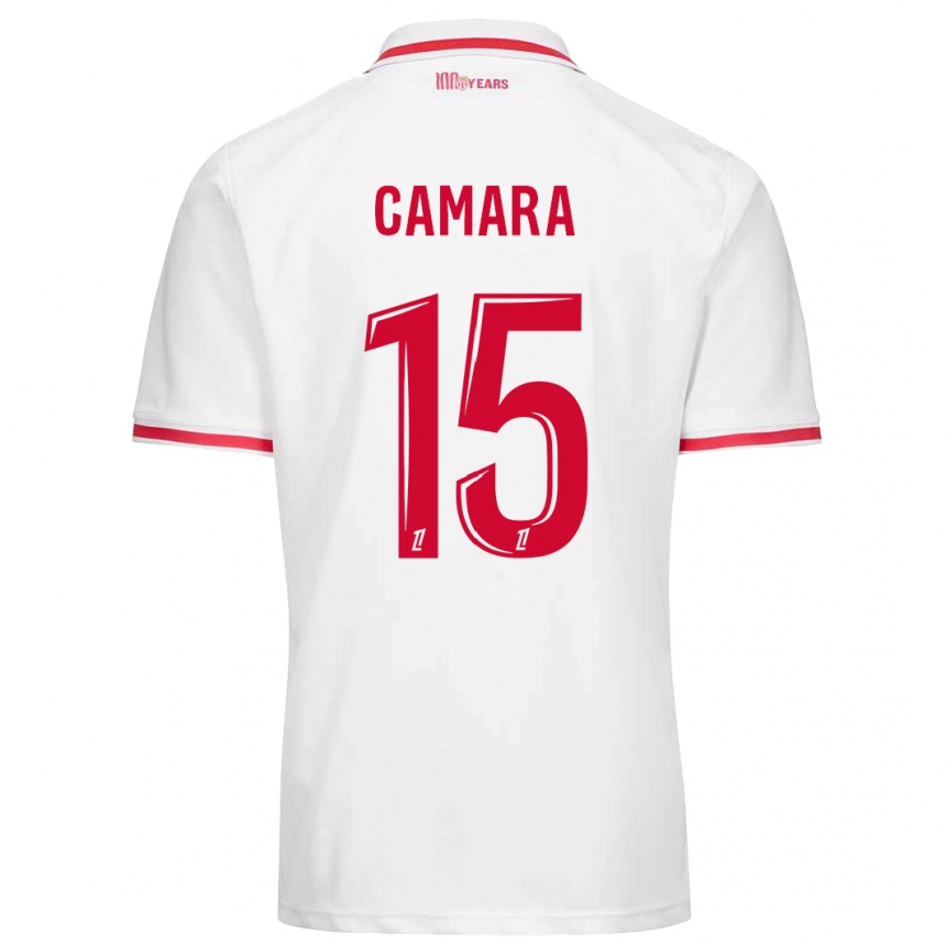 Niño Fútbol Camiseta Lamine Camara #15 Blanco Rojo 1ª Equipación 2024/25