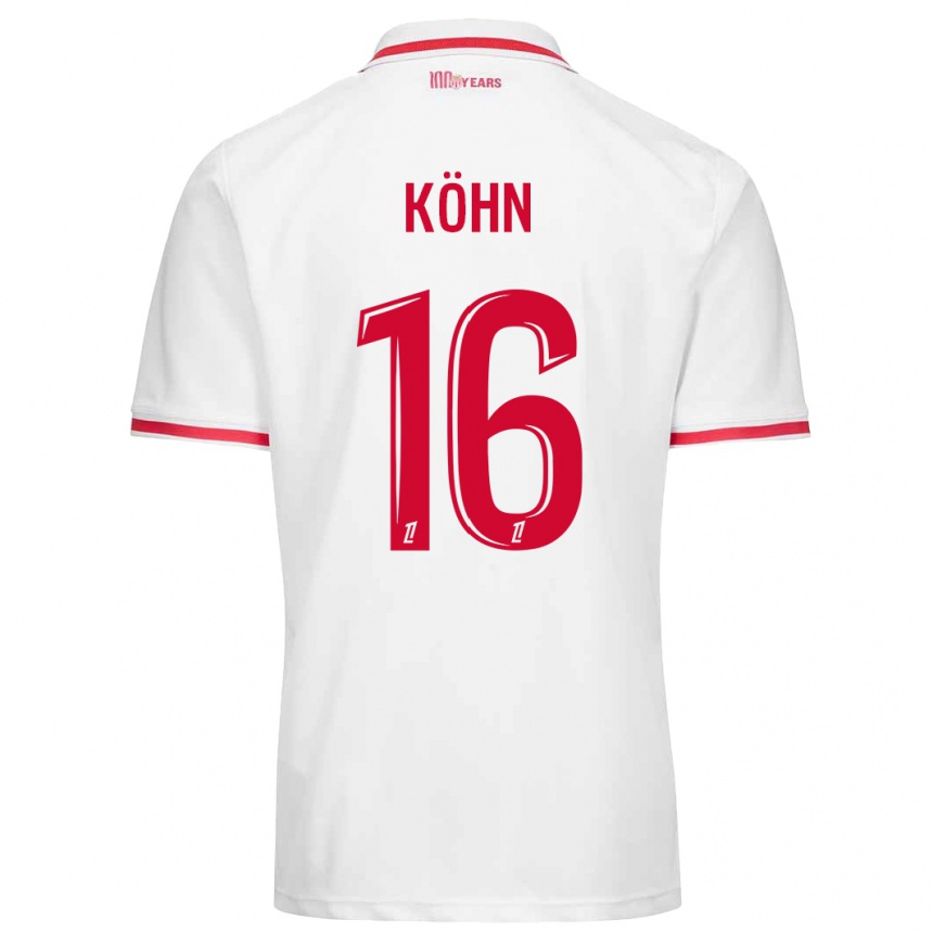 Niño Fútbol Camiseta Philipp Köhn #16 Blanco Rojo 1ª Equipación 2024/25