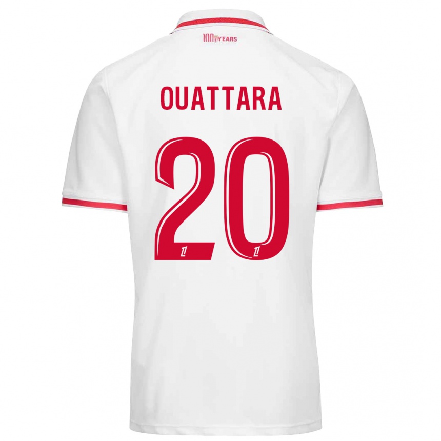 Niño Fútbol Camiseta Kassoum Ouattara #20 Blanco Rojo 1ª Equipación 2024/25