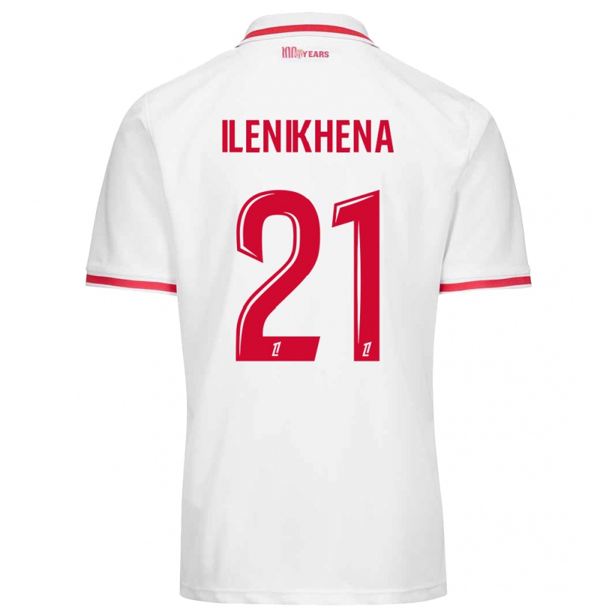 Niño Fútbol Camiseta George Ilenikhena #21 Blanco Rojo 1ª Equipación 2024/25