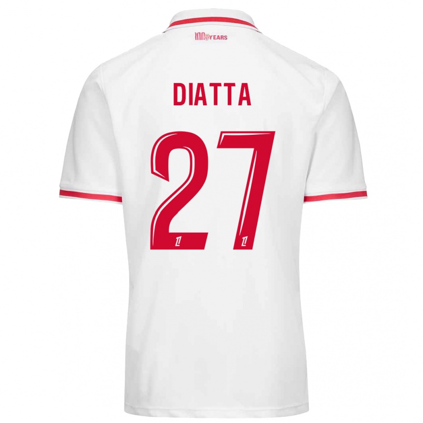 Niño Fútbol Camiseta Krépin Diatta #27 Blanco Rojo 1ª Equipación 2024/25