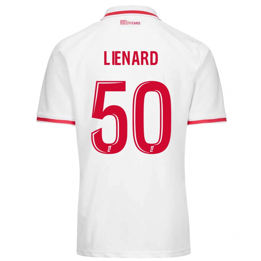 Niño Fútbol Camiseta Yann Lienard #50 Blanco Rojo 1ª Equipación 2024/25