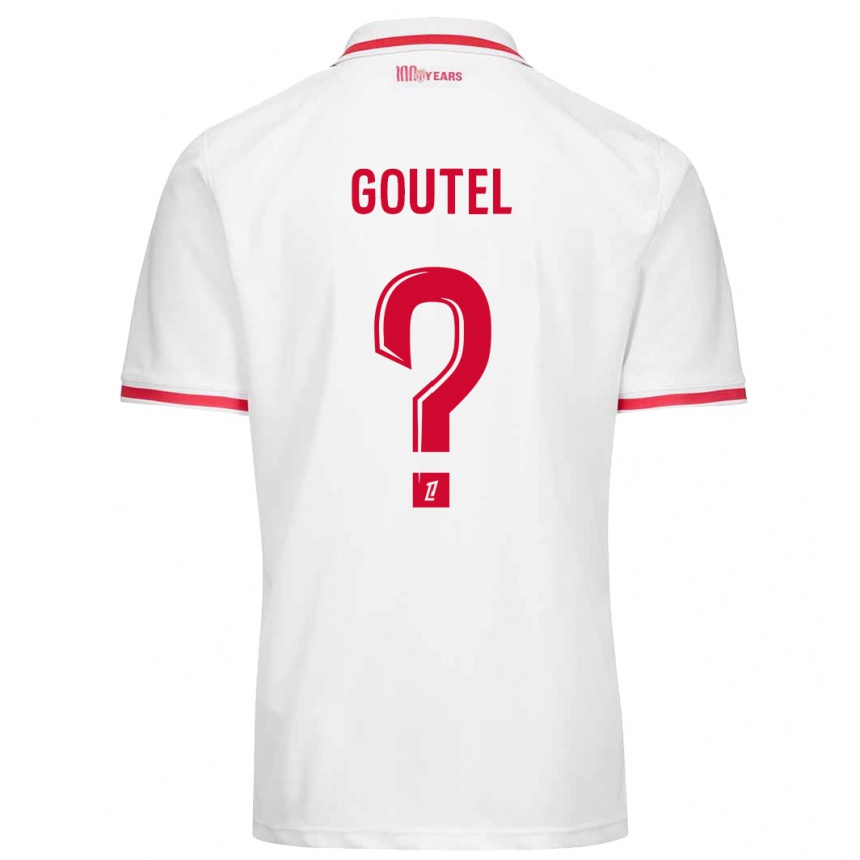 Niño Fútbol Camiseta Farid Goutel #0 Blanco Rojo 1ª Equipación 2024/25