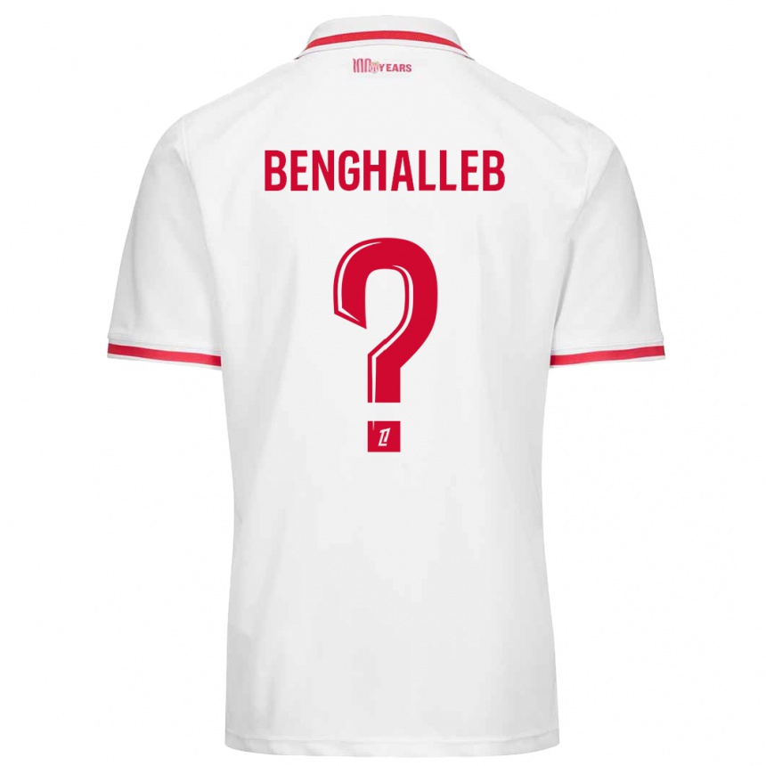 Niño Fútbol Camiseta Adam Benghalleb #0 Blanco Rojo 1ª Equipación 2024/25