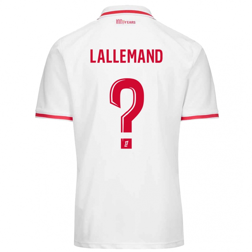 Niño Fútbol Camiseta Nassim Lallemand #0 Blanco Rojo 1ª Equipación 2024/25