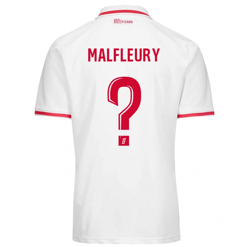 Niño Fútbol Camiseta Geoffrey Malfleury #0 Blanco Rojo 1ª Equipación 2024/25