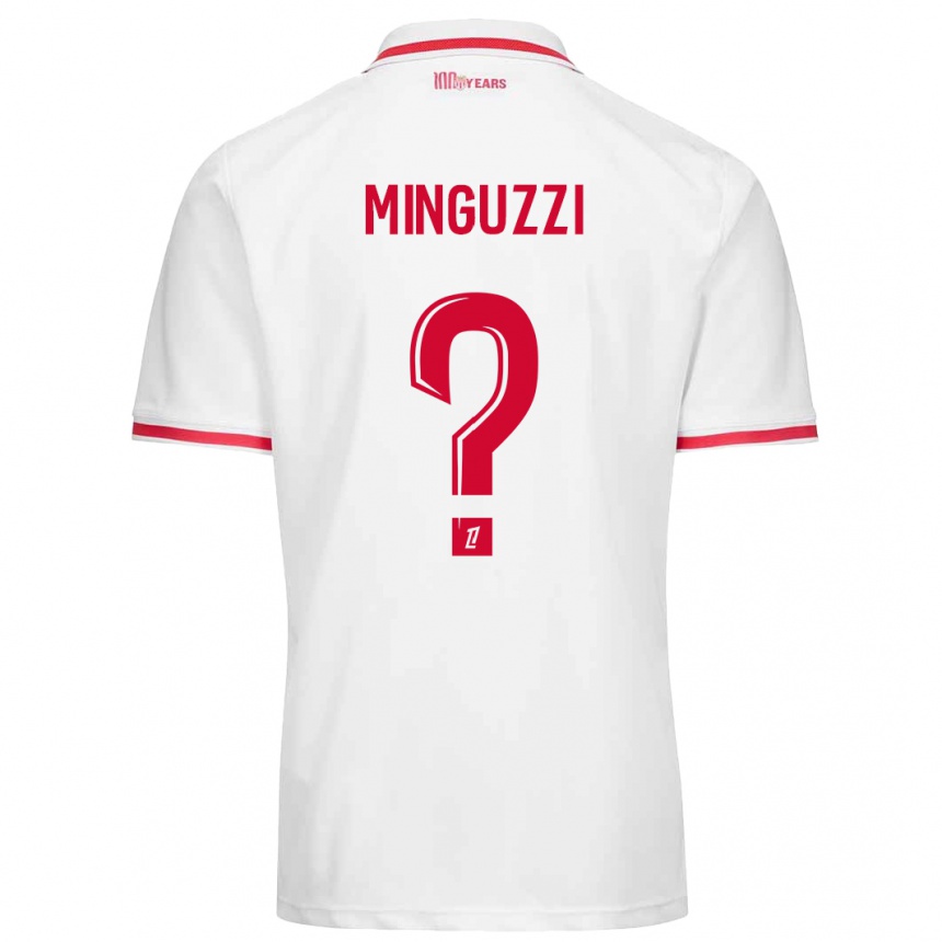 Niño Fútbol Camiseta Matteo Minguzzi #0 Blanco Rojo 1ª Equipación 2024/25