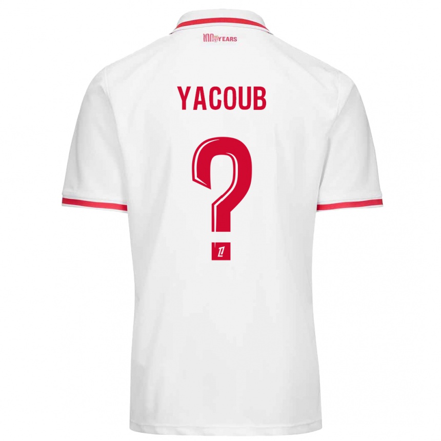 Niño Fútbol Camiseta Béchir Yacoub #0 Blanco Rojo 1ª Equipación 2024/25