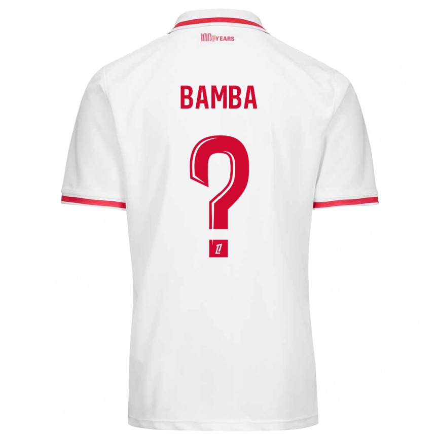 Niño Fútbol Camiseta Aladji Bamba #0 Blanco Rojo 1ª Equipación 2024/25