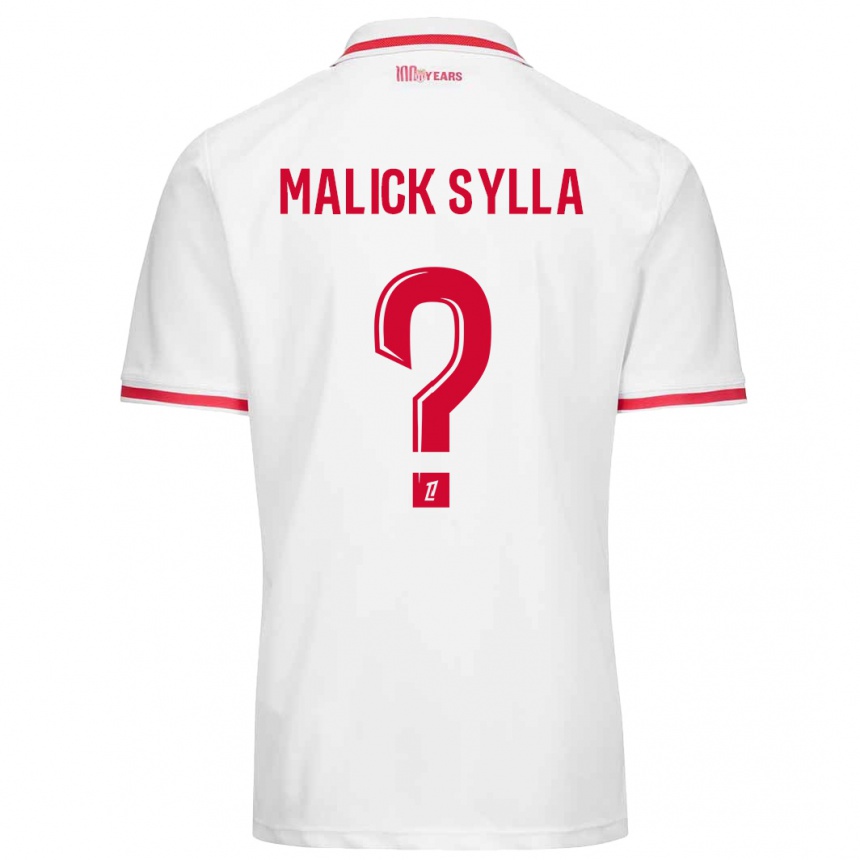 Niño Fútbol Camiseta Malick Sylla #0 Blanco Rojo 1ª Equipación 2024/25