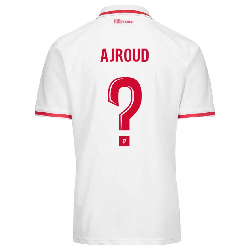 Niño Fútbol Camiseta Najd Ajroud #0 Blanco Rojo 1ª Equipación 2024/25