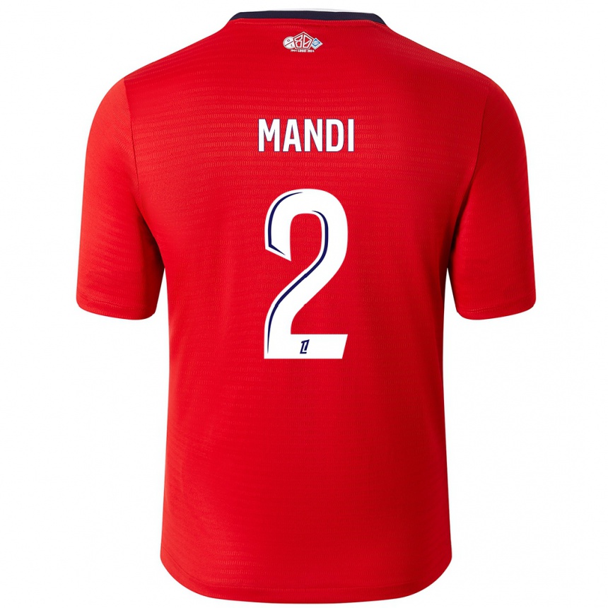 Niño Fútbol Camiseta Aïssa Mandi #2 Rojo Blanco 1ª Equipación 2024/25