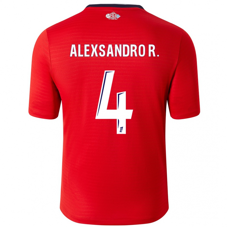 Niño Fútbol Camiseta Alexsandro #4 Rojo Blanco 1ª Equipación 2024/25