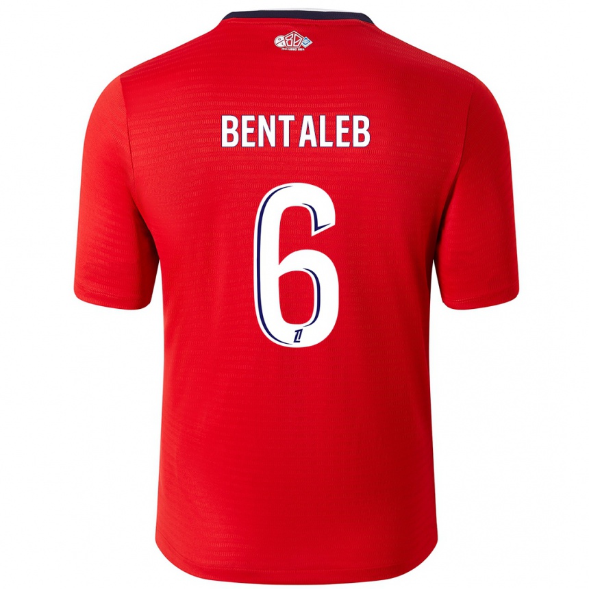 Niño Fútbol Camiseta Nabil Bentaleb #6 Rojo Blanco 1ª Equipación 2024/25