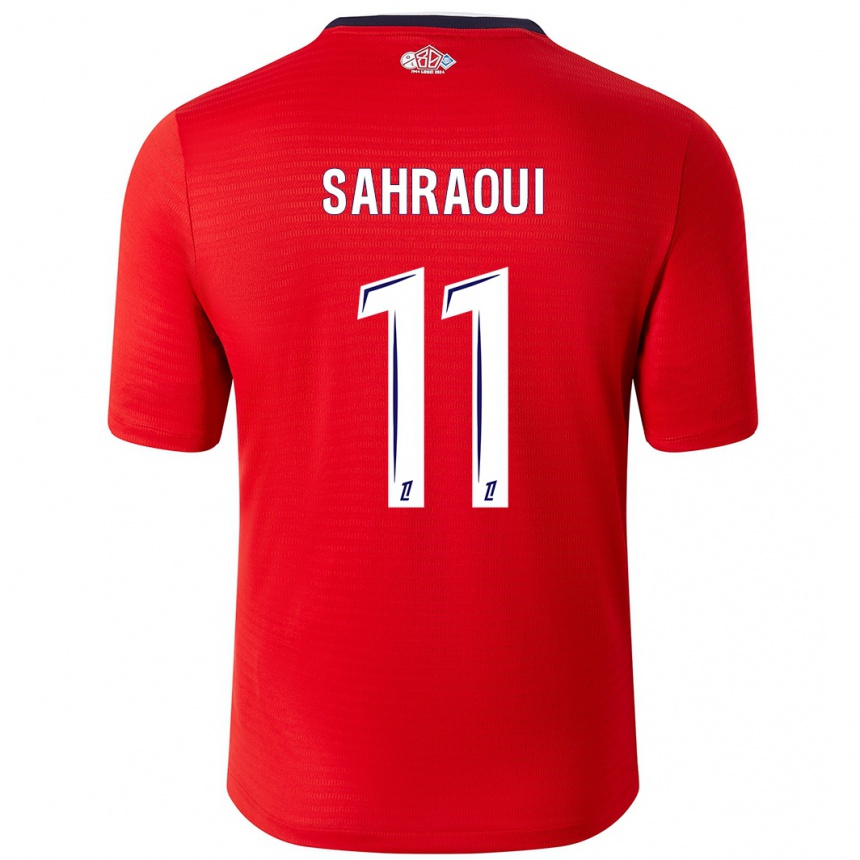 Niño Fútbol Camiseta Osame Sahraoui #11 Rojo Blanco 1ª Equipación 2024/25