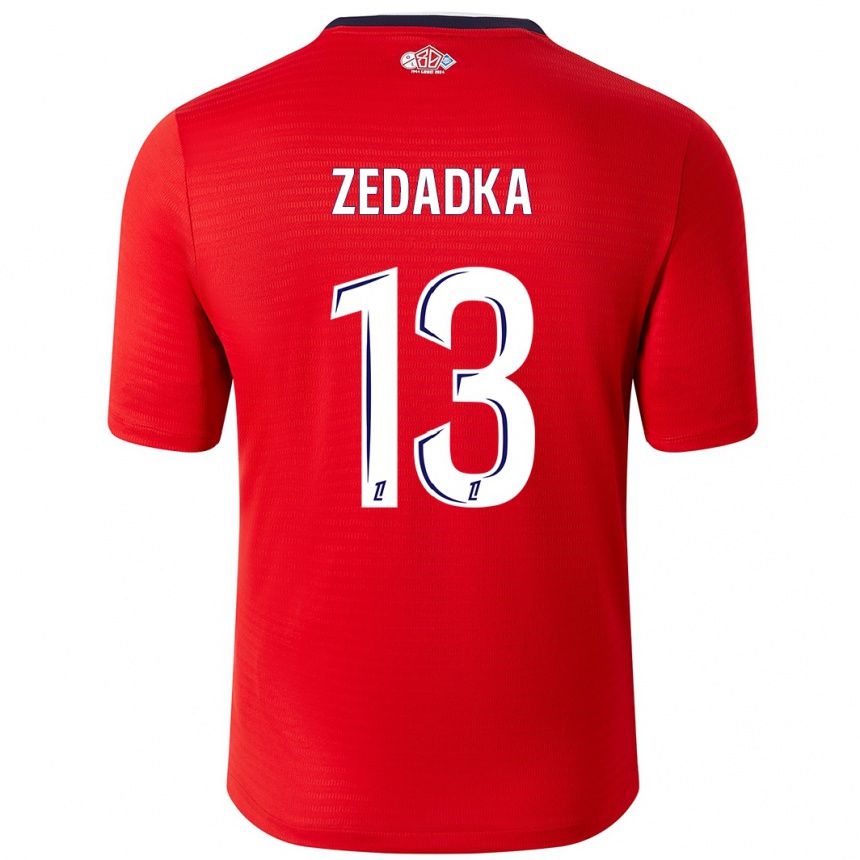 Niño Fútbol Camiseta Akim Zedadka #13 Rojo Blanco 1ª Equipación 2024/25