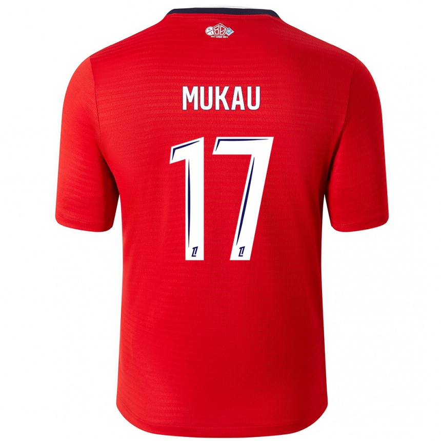 Niño Fútbol Camiseta Ngal'ayel Mukau #17 Rojo Blanco 1ª Equipación 2024/25