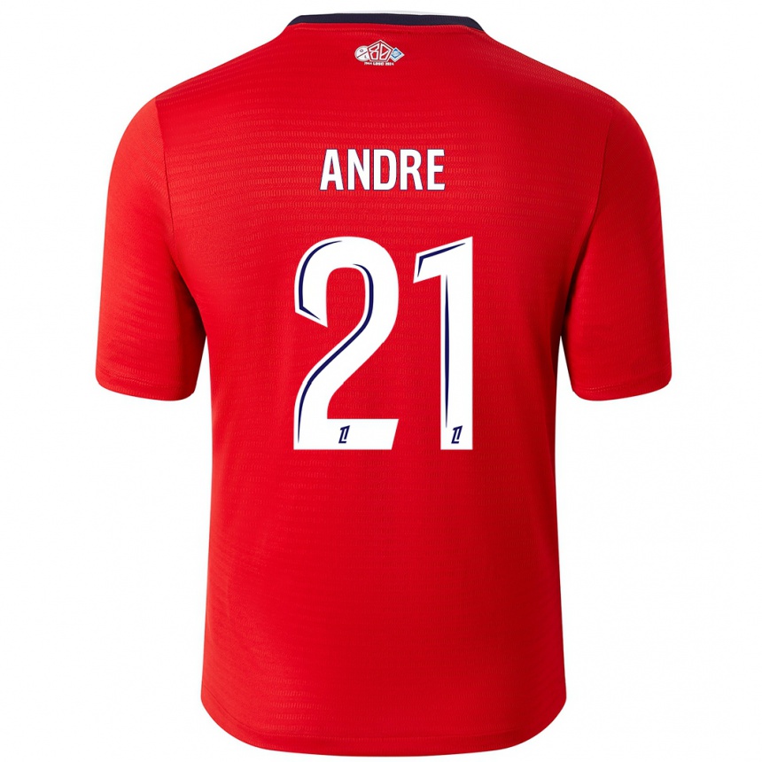 Niño Fútbol Camiseta Benjamin André #21 Rojo Blanco 1ª Equipación 2024/25