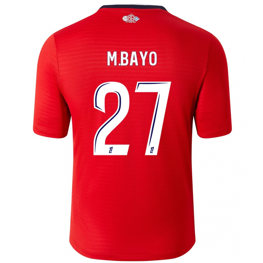 Niño Fútbol Camiseta Mohamed Bayo #27 Rojo Blanco 1ª Equipación 2024/25