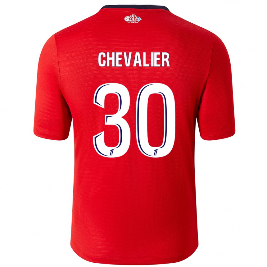 Niño Fútbol Camiseta Lucas Chevalier #30 Rojo Blanco 1ª Equipación 2024/25