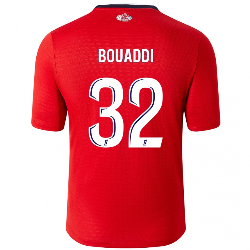 Niño Fútbol Camiseta Ayyoub Bouaddi #32 Rojo Blanco 1ª Equipación 2024/25