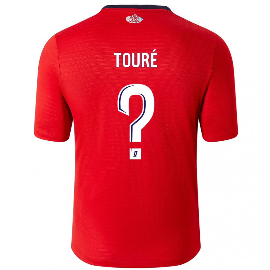 Niño Fútbol Camiseta Ousmane Touré #0 Rojo Blanco 1ª Equipación 2024/25