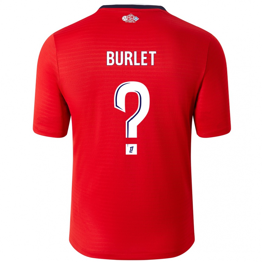 Niño Fútbol Camiseta Vincent Burlet #0 Rojo Blanco 1ª Equipación 2024/25