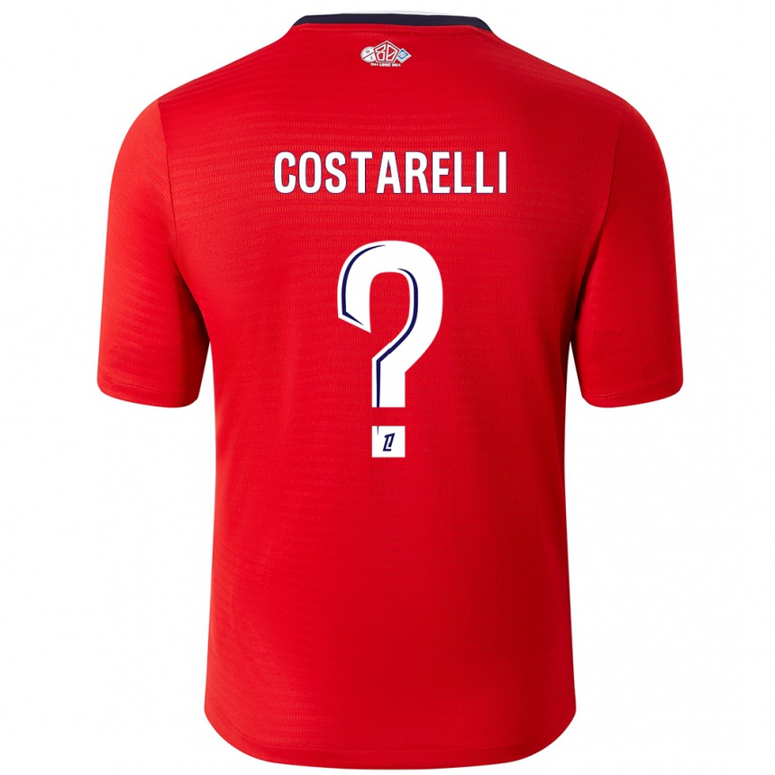 Niño Fútbol Camiseta Morgan Costarelli #0 Rojo Blanco 1ª Equipación 2024/25