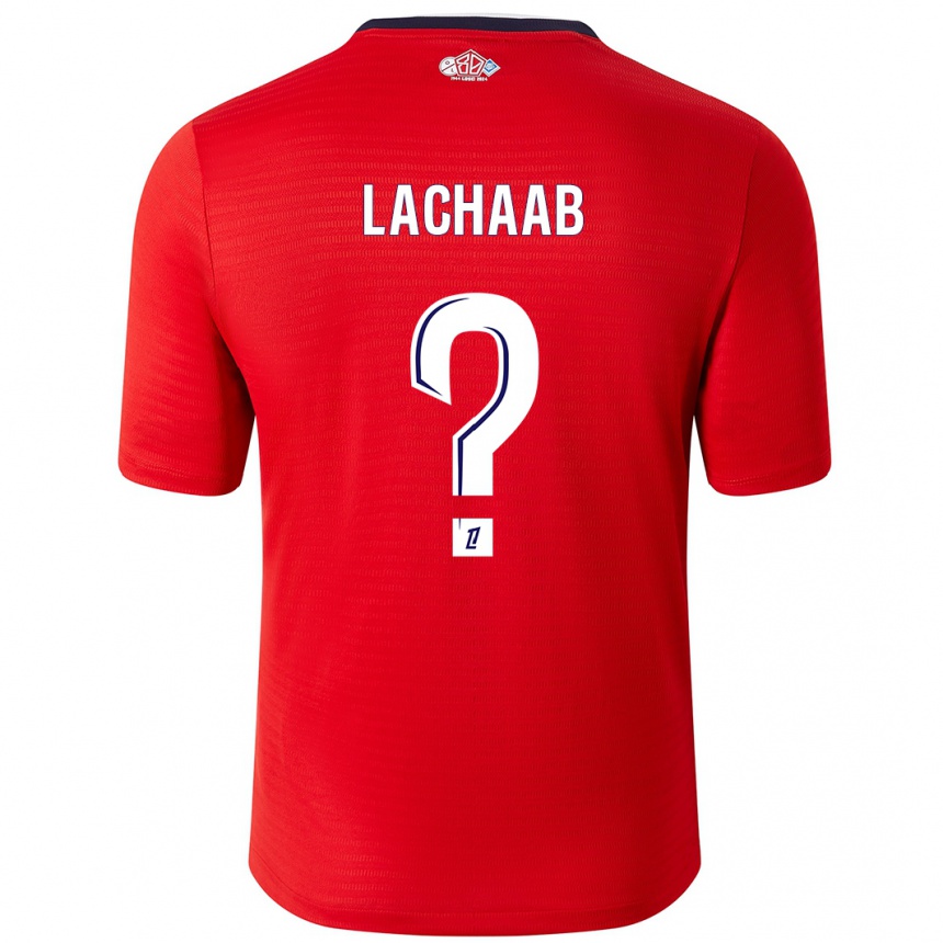 Niño Fútbol Camiseta Younes Lachaab #0 Rojo Blanco 1ª Equipación 2024/25