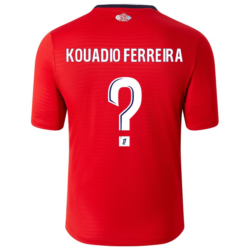 Niño Fútbol Camiseta Wilfrid Kouadio Ferreira #0 Rojo Blanco 1ª Equipación 2024/25