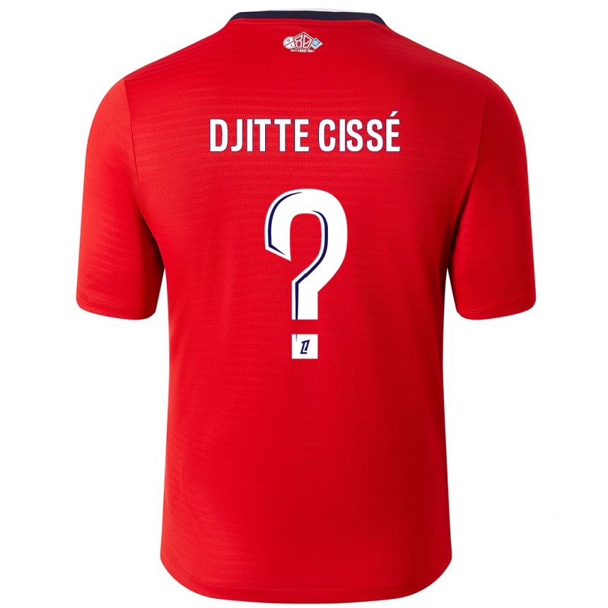 Niño Fútbol Camiseta Babacar Djitte Cissé #0 Rojo Blanco 1ª Equipación 2024/25