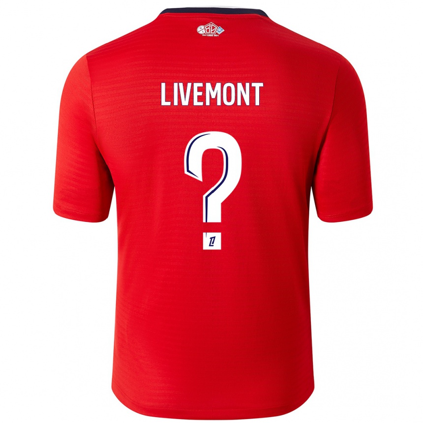 Niño Fútbol Camiseta Antoine Livemont #0 Rojo Blanco 1ª Equipación 2024/25