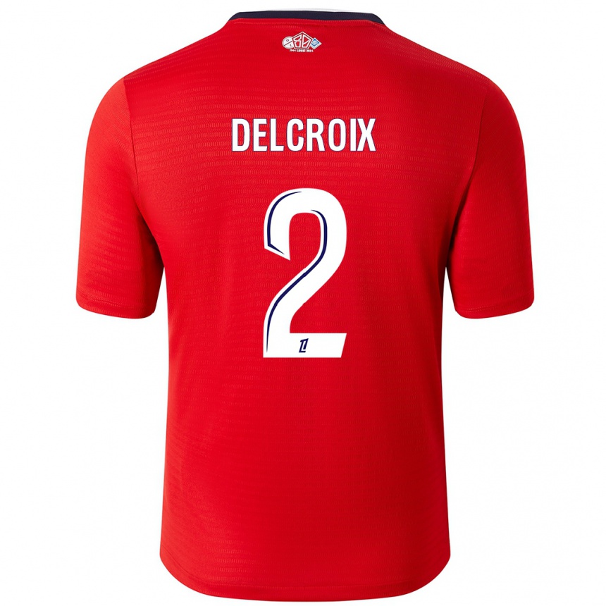 Niño Fútbol Camiseta Céleste Delcroix #2 Rojo Blanco 1ª Equipación 2024/25